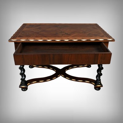 Table Bureau en Marqueterie de Bois Précieux, époque Napoléon III – Milieu XIXe