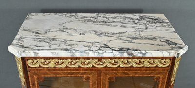 Meuble Vitrine en Marqueterie, style Louis XVI – 2ème partie XIXe