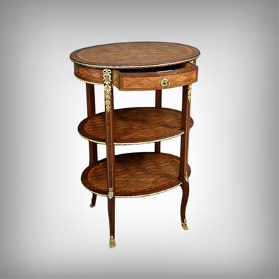 Petite Table de Salon en Marqueterie, style Transition Louis XV Louis XVI – Milieu XIXe