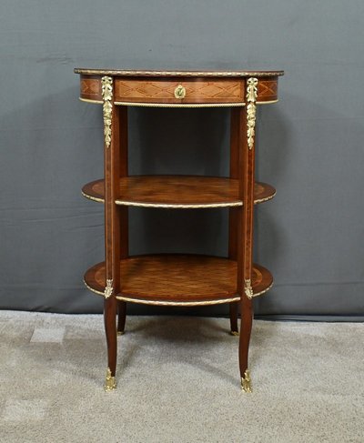 Petite Table de Salon en Marqueterie, style Transition Louis XV Louis XVI – Milieu XIXe