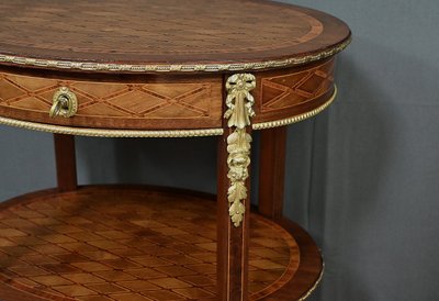 Petite Table de Salon en Marqueterie, style Transition Louis XV Louis XVI – Milieu XIXe
