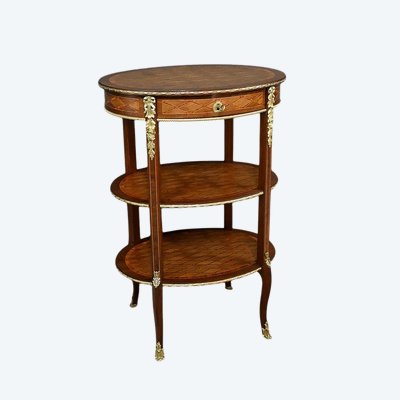 Petite Table de Salon en Marqueterie, style Transition Louis XV Louis XVI – Milieu XIXe
