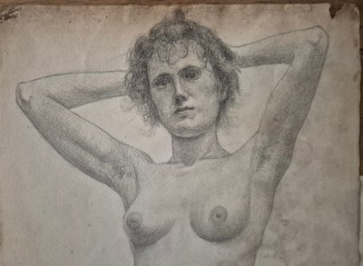 dessin de femme nue vers 1900