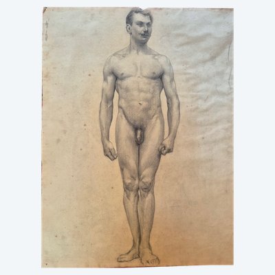 Drawing of a nude man, circa 1900