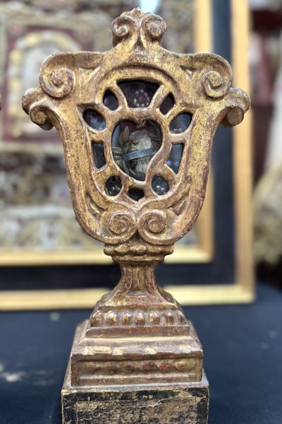 Pair of Baroque Reliquaries of Saints Fortunat and Sabine - 18th century
