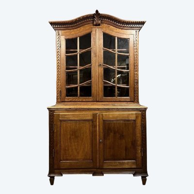Dutch oak buffet bookcase in the style of the 18th century