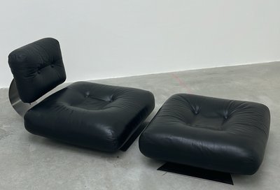 Oscar Niemeyer Lounge Chair + Ottoman Model Alta Bas ON1PH for Mobilier International