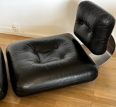 Oscar Niemeyer Lounge Chair + Ottoman Model Alta Bas ON1PH for Mobilier International