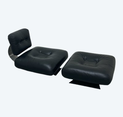 Oscar Niemeyer Lounge Chair + Ottoman Model Alta Bas ON1PH for Mobilier International