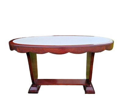 1925 Art Deco inlaid mahogany desk table