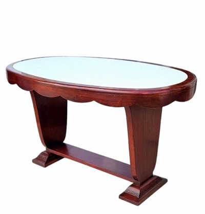 1925 Art Deco inlaid mahogany desk table