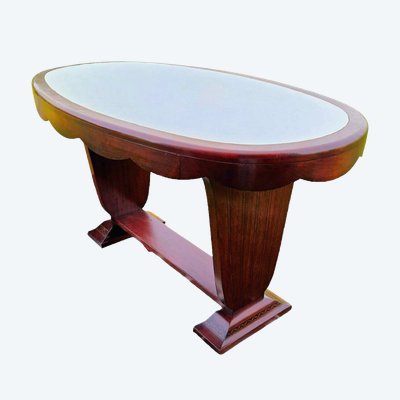 1925 Art Deco inlaid mahogany desk table