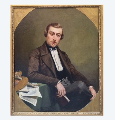 Camille GASTINE - Portrait of the painter Eugène Cicéri