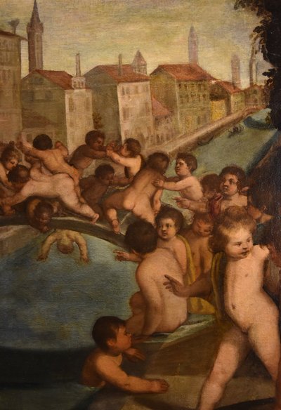 Lotta tra putti sul ponte dei Pugni a Venezia, Tiziano Vecellio (Pieve di Cadore 1490 - Venezia 1576