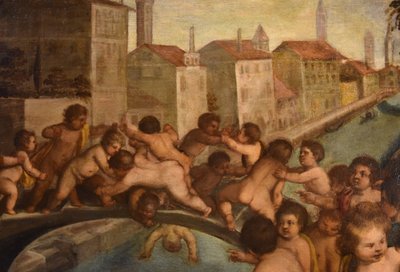 Lotta tra putti sul ponte dei Pugni a Venezia, Tiziano Vecellio (Pieve di Cadore 1490 - Venezia 1576