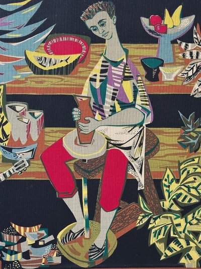 Minimalist tapestry by Robert DEBIEVE 1950