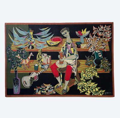 Minimalist tapestry by Robert DEBIEVE 1950
