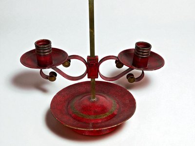 LAMPE BOUILLOTTE A DEUX LUMIÈRES EN TÔLE RÉGLABLE EN HAUTEUR ( non électrifier )