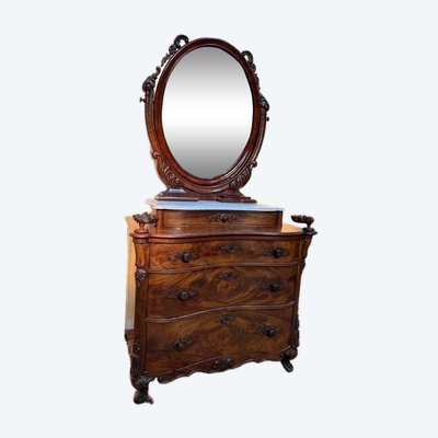 Commode - Coiffeuse époque Napoléon III avec psyché.