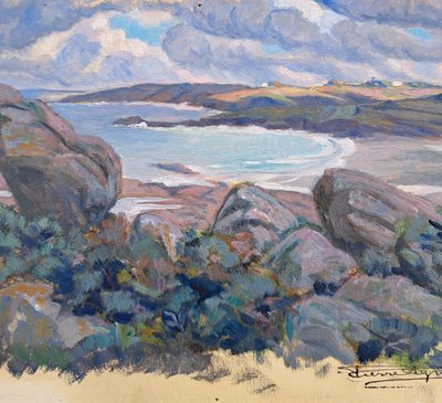 Pierre Agnès (1898-1964), Paesaggio bretone, olio