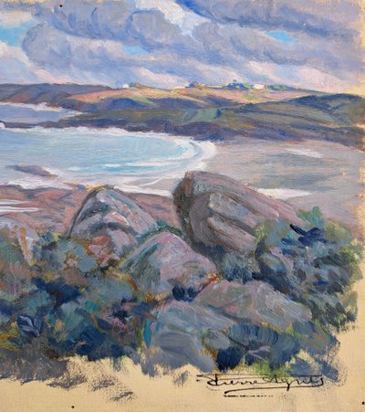 Pierre Agnès (1898-1964), Paesaggio bretone, olio