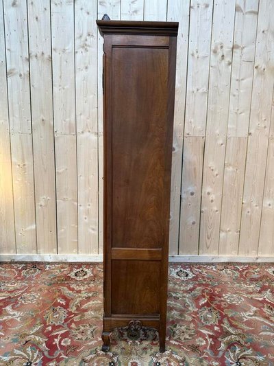 Showcase - narrow louis xv style library in walnut