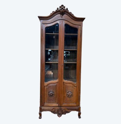 Showcase - narrow louis xv style library in walnut