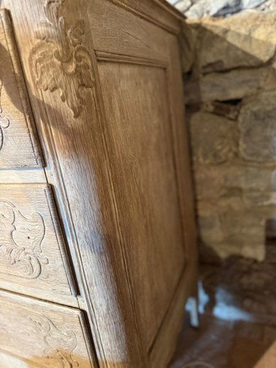 Cassettone Luigi xv Liégeoise della fine del XVIII secolo in rovere naturale