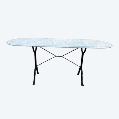 Table de bistro en marbre oval 165 cm!