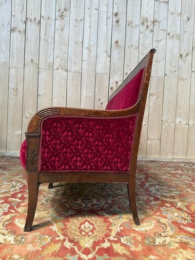 Red velvet restorarion -era sofa