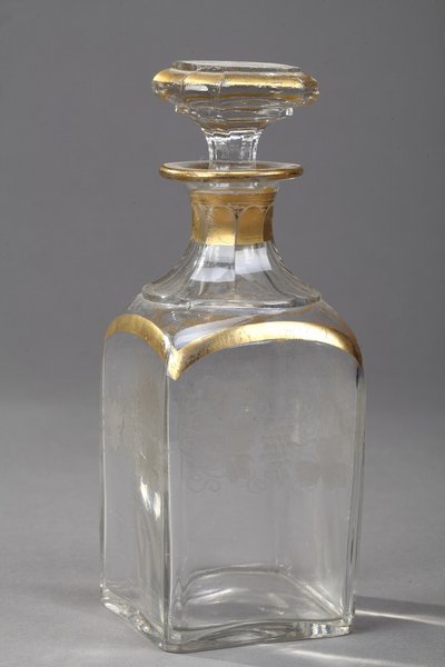 Cave à liqueur Napoléon III en bois d'ébène et incrustations de laiton