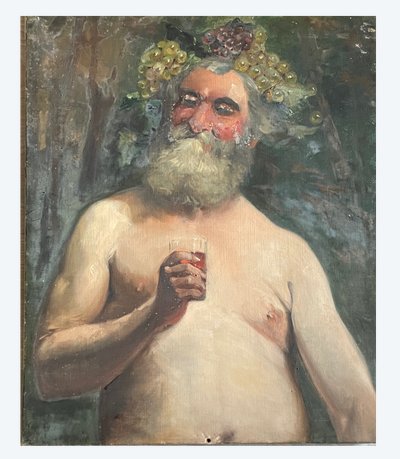 Jahrhundert Wunderschönes Porträt von Bacchus, Thema: Weinrebe, Wein, Dyonisos Antikes Rom