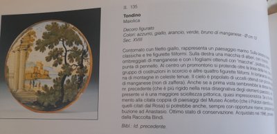Castelli 18th century two oval earthenware animated landscapes