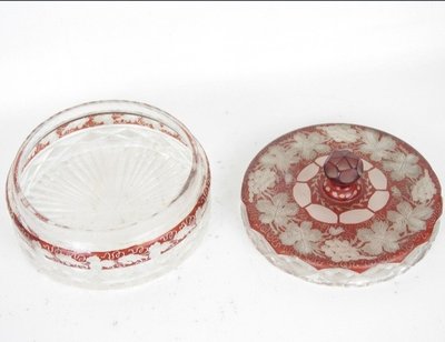 Bohemian glass candy box diameter 15 cm