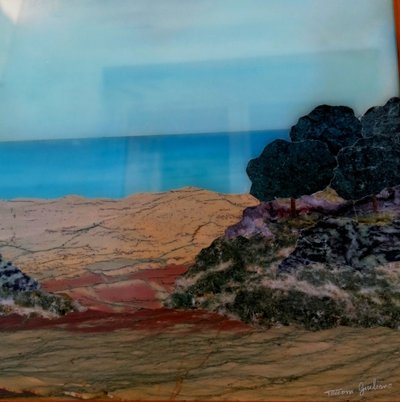 MARMOR- ODER HARTSTEIN-INTARSIEN - GIULIANO TACCONI - ITALIEN 19. JAHRHUNDERT - MEERESLANDSCHAFT