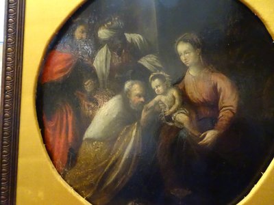 Antique 17th C painting Adoration of the Magi Jacopo Bassano Follower Workshop