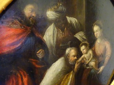 Antique 17th C painting Adoration of the Magi Jacopo Bassano Follower Workshop