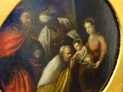 Antique 17th C painting Adoration of the Magi Jacopo Bassano Follower Workshop