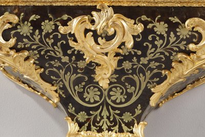 Cartella e console in intarsio BOULLE e bronzo dorato, periodo Luigi XV