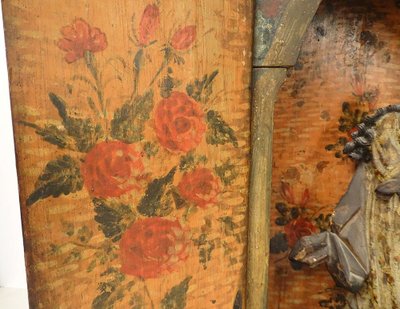 Retable bois peint sculpture Vierge Assomption de Conceicao oratoire XVIIIè