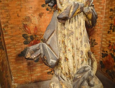 Retable bois peint sculpture Vierge Assomption de Conceicao oratoire XVIIIè