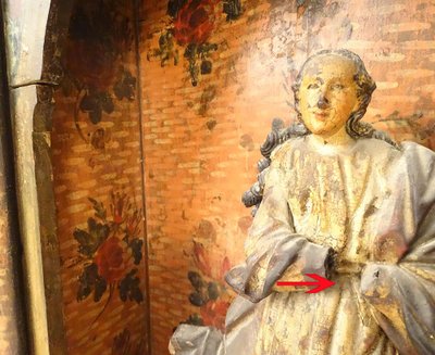 Retable bois peint sculpture Vierge Assomption de Conceicao oratoire XVIIIè
