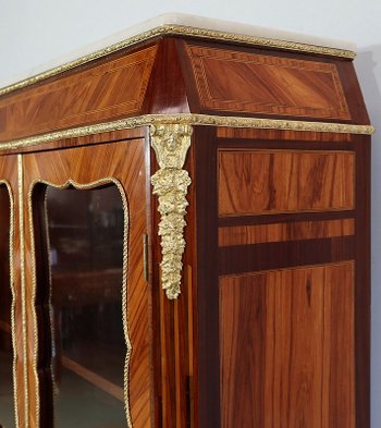 Small Precious Wood Display Case in the Louis XIV style, Napoleon III period - 1850