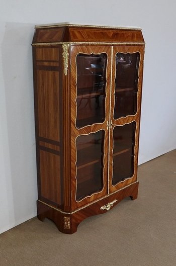 Small Precious Wood Display Case in the Louis XIV style, Napoleon III period - 1850