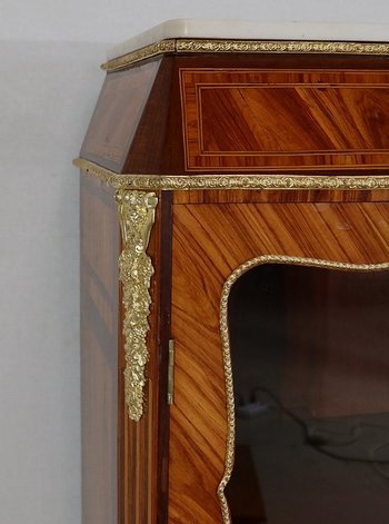 Small Precious Wood Display Case in the Louis XIV style, Napoleon III period - 1850
