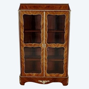 Kleine Vitrine aus Edelholz im Geschmack von Louis XIV, Epoche Napoleon III - 1850