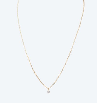 collier solitaire en or rose et diamant