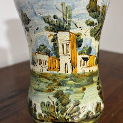  Ancien pot d'apothicaire Albarello 18ème siècle Naples . cm 20
