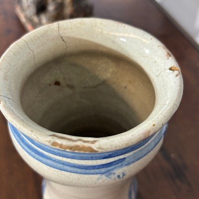  Ancien pot d'apothicaire Albarello 18ème siècle Naples . cm 20