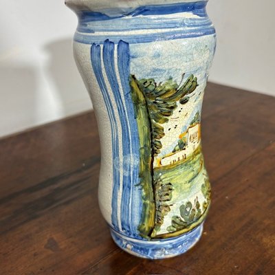  Ancien pot d'apothicaire Albarello 18ème siècle Naples . cm 20